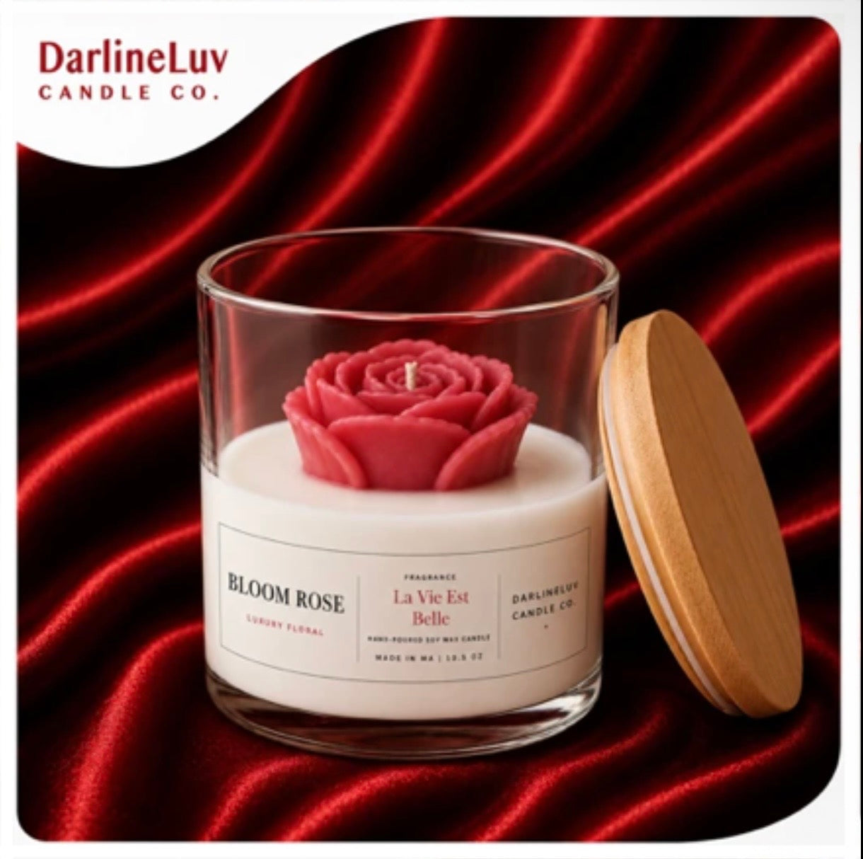 BLOOM ROSE LUXURY FLORAL | Floral Jar Candle | Luxury Home Fragrance | Romantic Gift