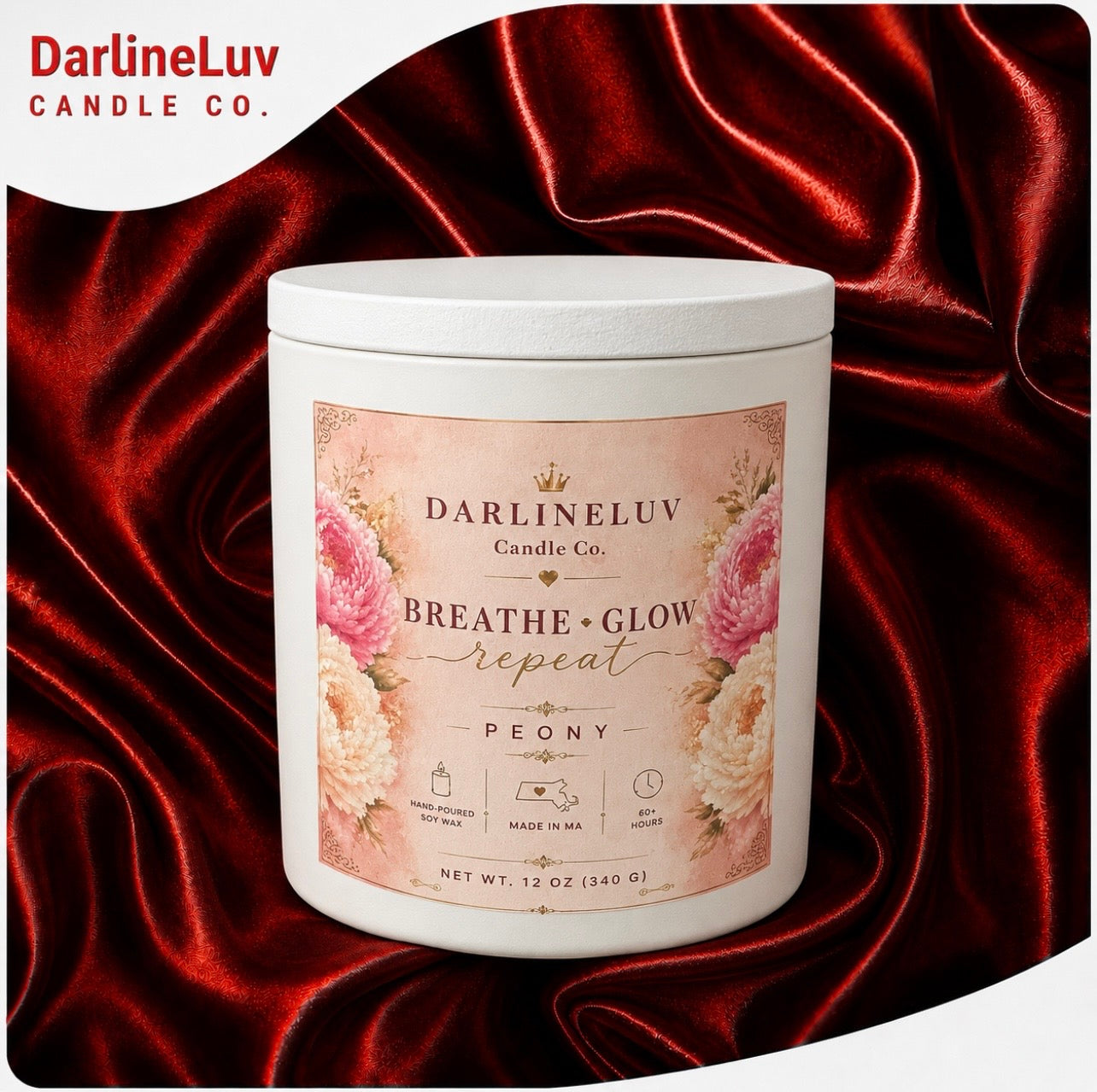 PEONY BLOSSOM | Luxury Floral Soy Candle | Elegant Home Fragrance | Self-Care Gift