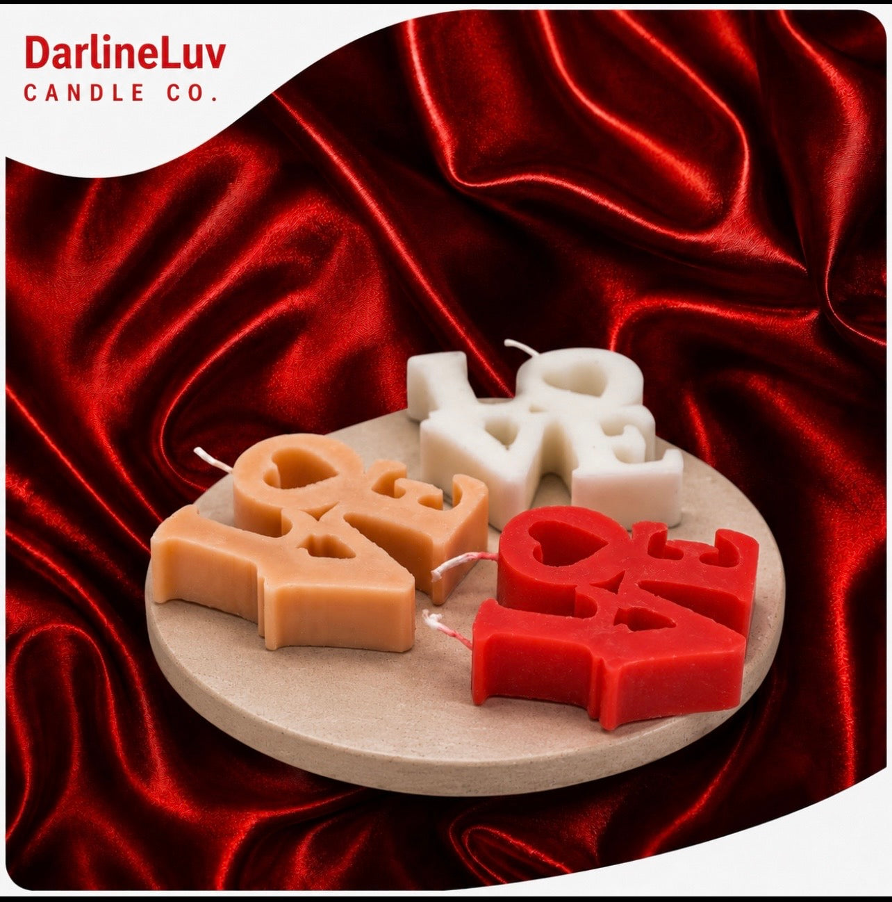 LOVE Word Art Candle | Luxury Sculptural Candle | Romantic Home Décor | Handmade Soy Wax Gift