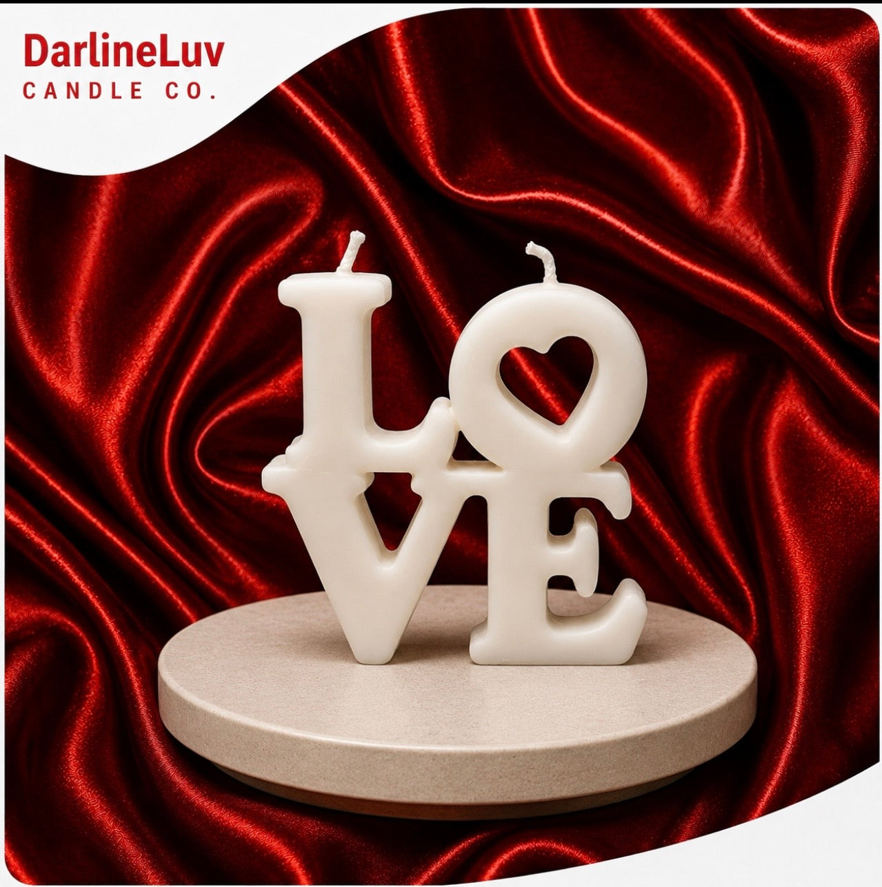 LOVE Word Art Candle | Luxury Sculptural Candle | Romantic Home Décor | Handmade Soy Wax Gift