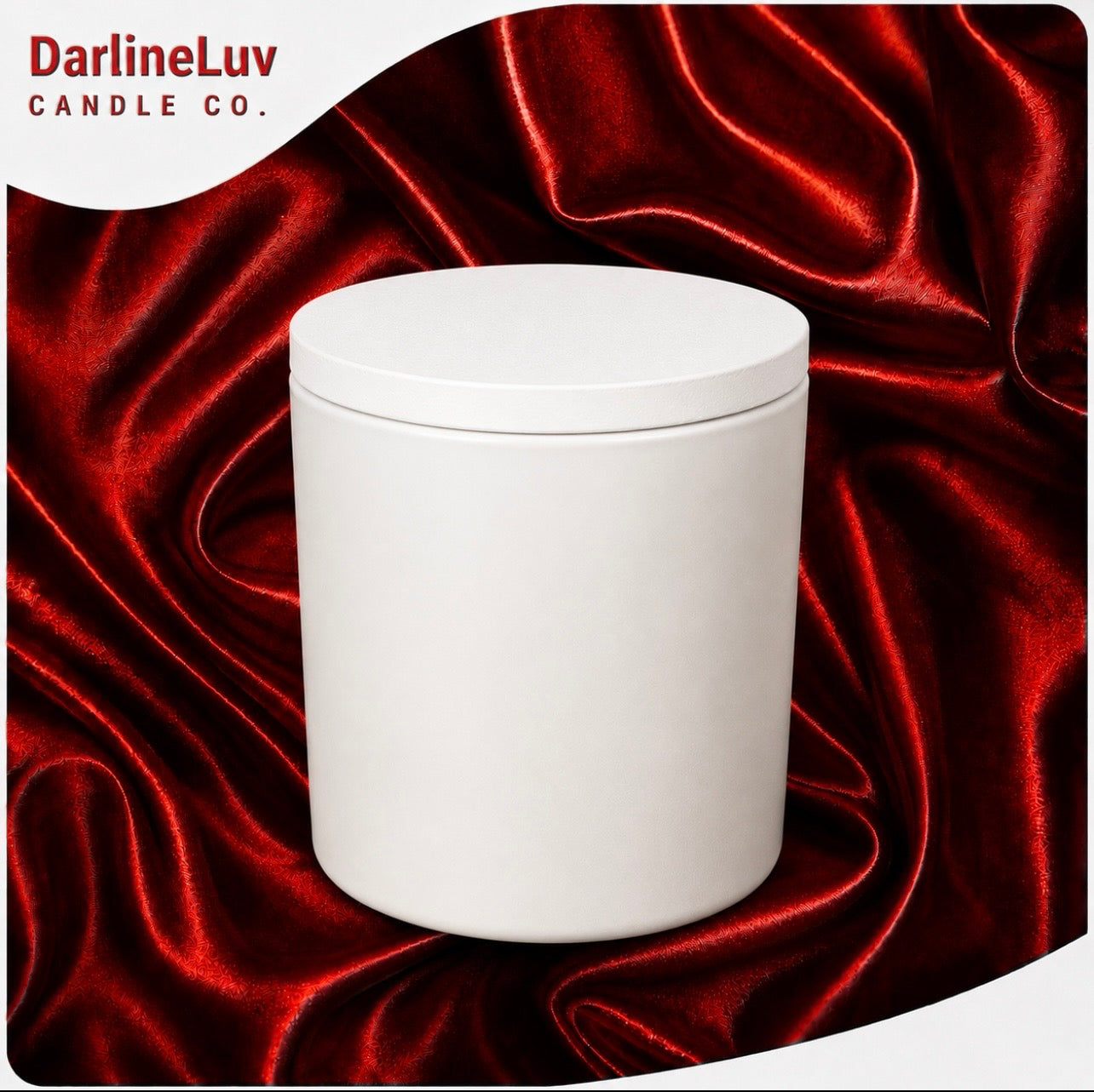 DarlineLuv 14 oz Matte Black & White Candle Jar with Bamboo Lid | Premium Glass Candle Vessel for Candle Making