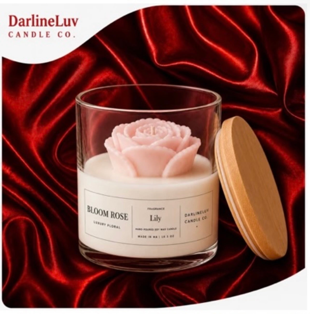 BLOOM ROSE LUXURY FLORAL | Floral Jar Candle | Luxury Home Fragrance | Romantic Gift