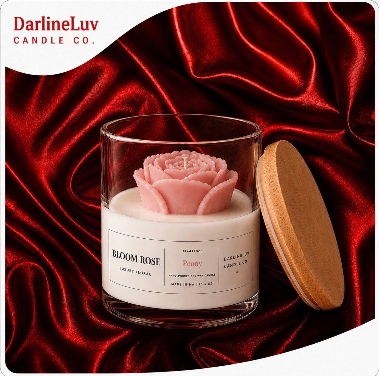 BLOOM ROSE LUXURY FLORAL | Floral Jar Candle | Luxury Home Fragrance | Romantic Gift