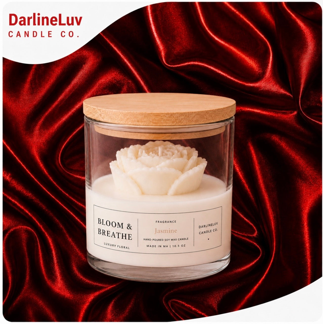 BLOOM ROSE LUXURY FLORAL | Floral Jar Candle | Luxury Home Fragrance | Romantic Gift