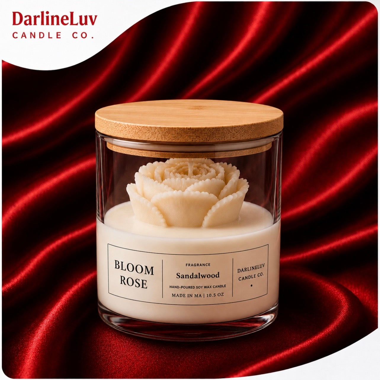 BLOOM ROSE LUXURY FLORAL | Floral Jar Candle | Luxury Home Fragrance | Romantic Gift