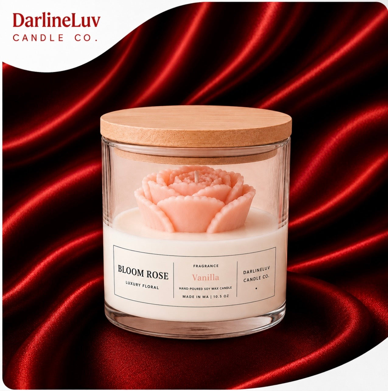 BLOOM ROSE LUXURY FLORAL | Floral Jar Candle | Luxury Home Fragrance | Romantic Gift