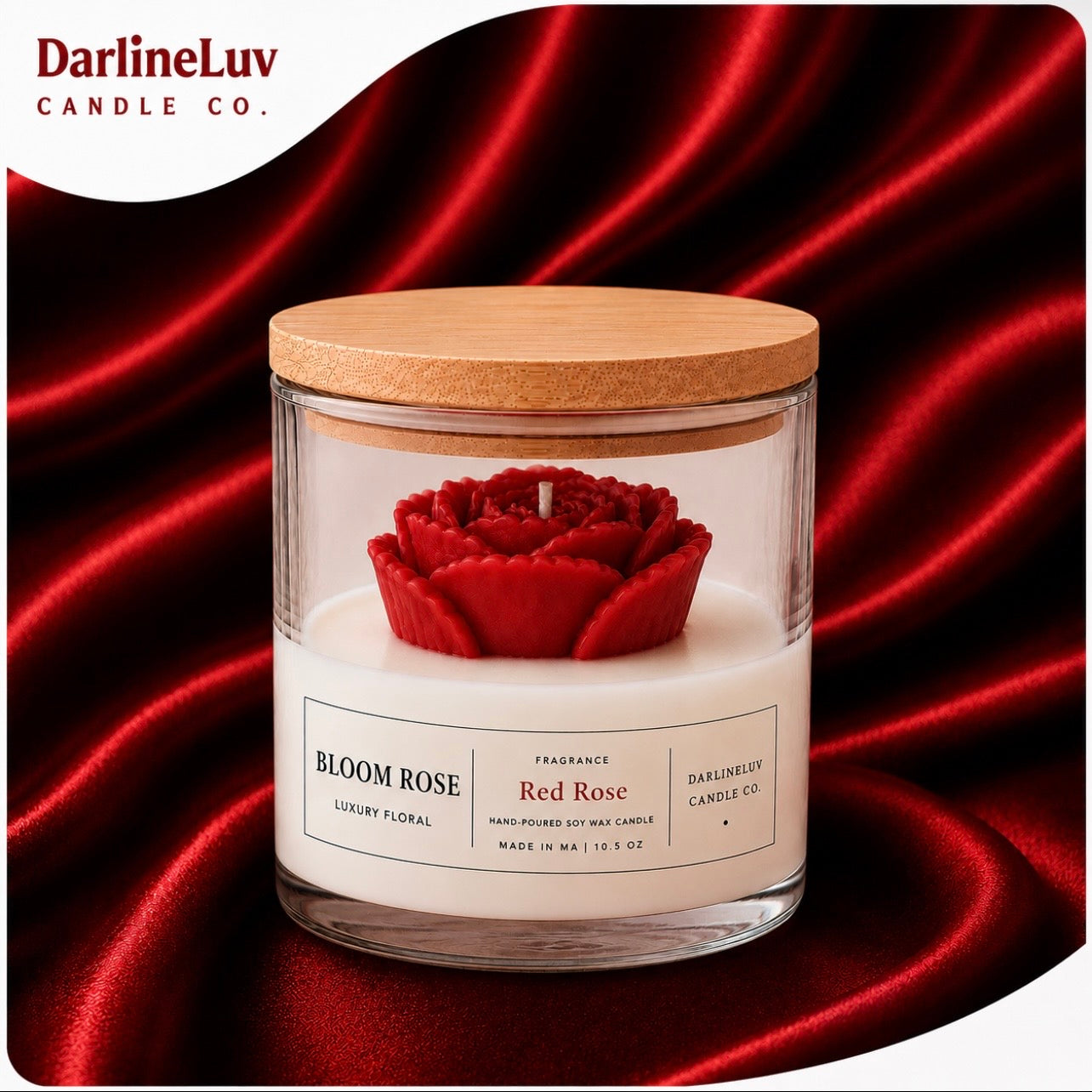 BLOOM ROSE LUXURY FLORAL | Floral Jar Candle | Luxury Home Fragrance | Romantic Gift