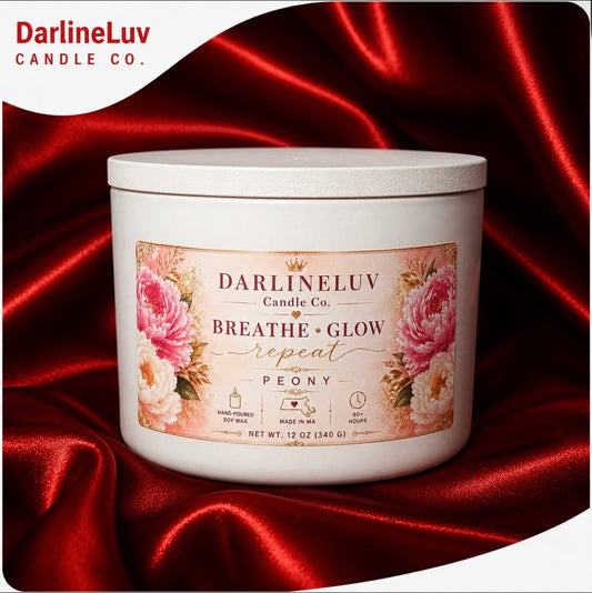PEONY BLOSSOM | Luxury Floral Short Jar Soy Candle | Elegant Home Fragrance | Self-Care Gift