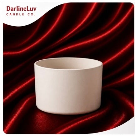 DarlineLuv 14 oz Matte Black & White Short Candle Jar with Bamboo Lid | Premium Glass Candle Vessel for Candle Making