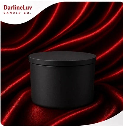 DarlineLuv 14 oz Matte Black & White Short Candle Jar with Bamboo Lid | Premium Glass Candle Vessel for Candle Making